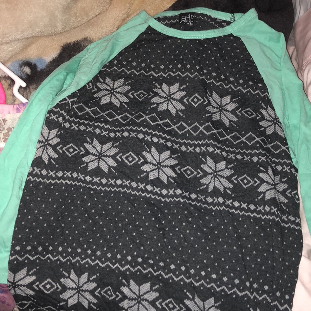 Mint green and black shirt